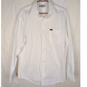 Faconnable Bas Pop white cotton button up shirt Sz Large Classic Minimal Office